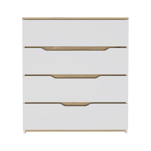 31" Brown and White Four Drawer Standard Chest