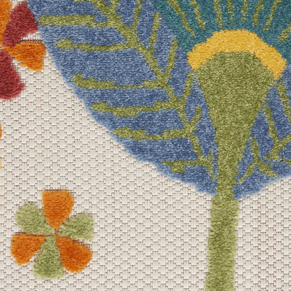 9' X 12' Blue And Yellow Indoor Outdoor Area Rug