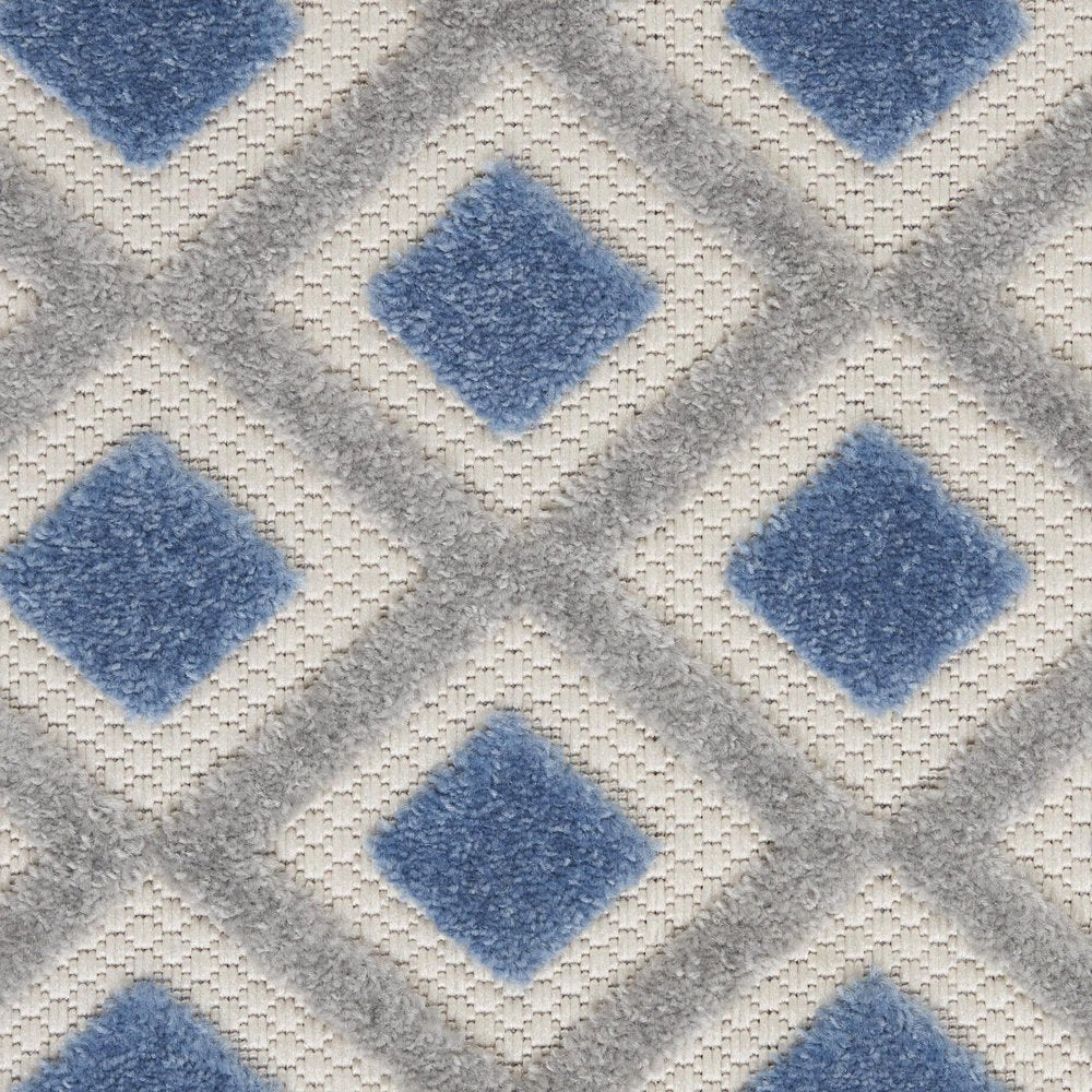 10' X 13' Blue And Gray Indoor Outdoor Area Rug