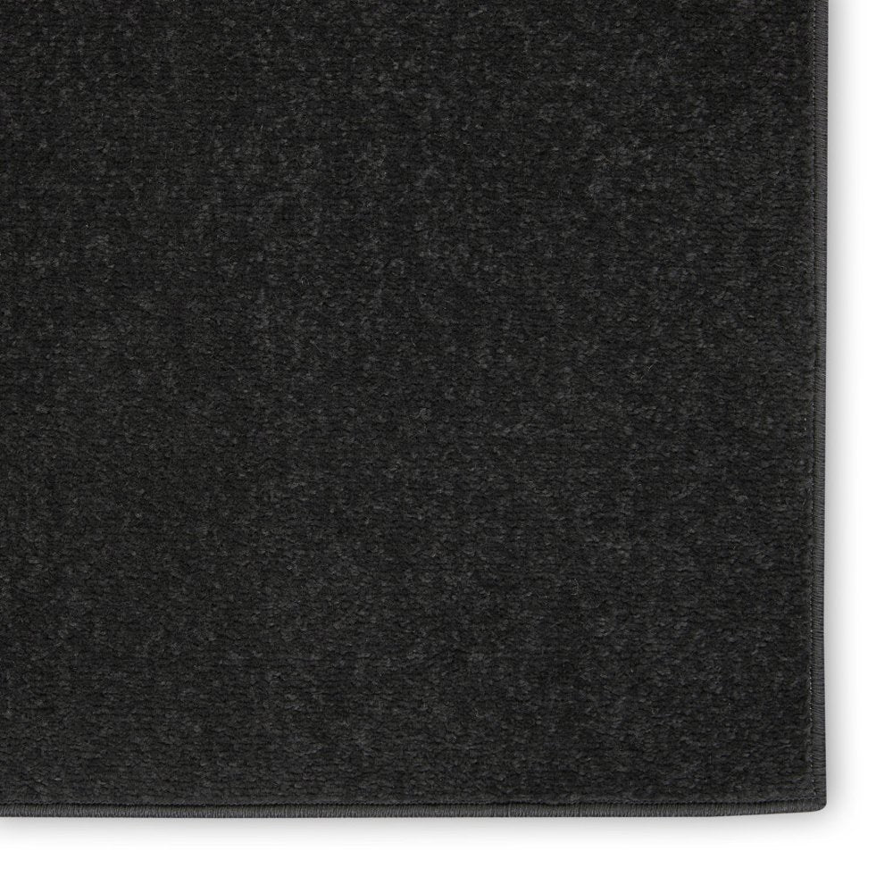 7' Black Square Indoor Outdoor Area Rug