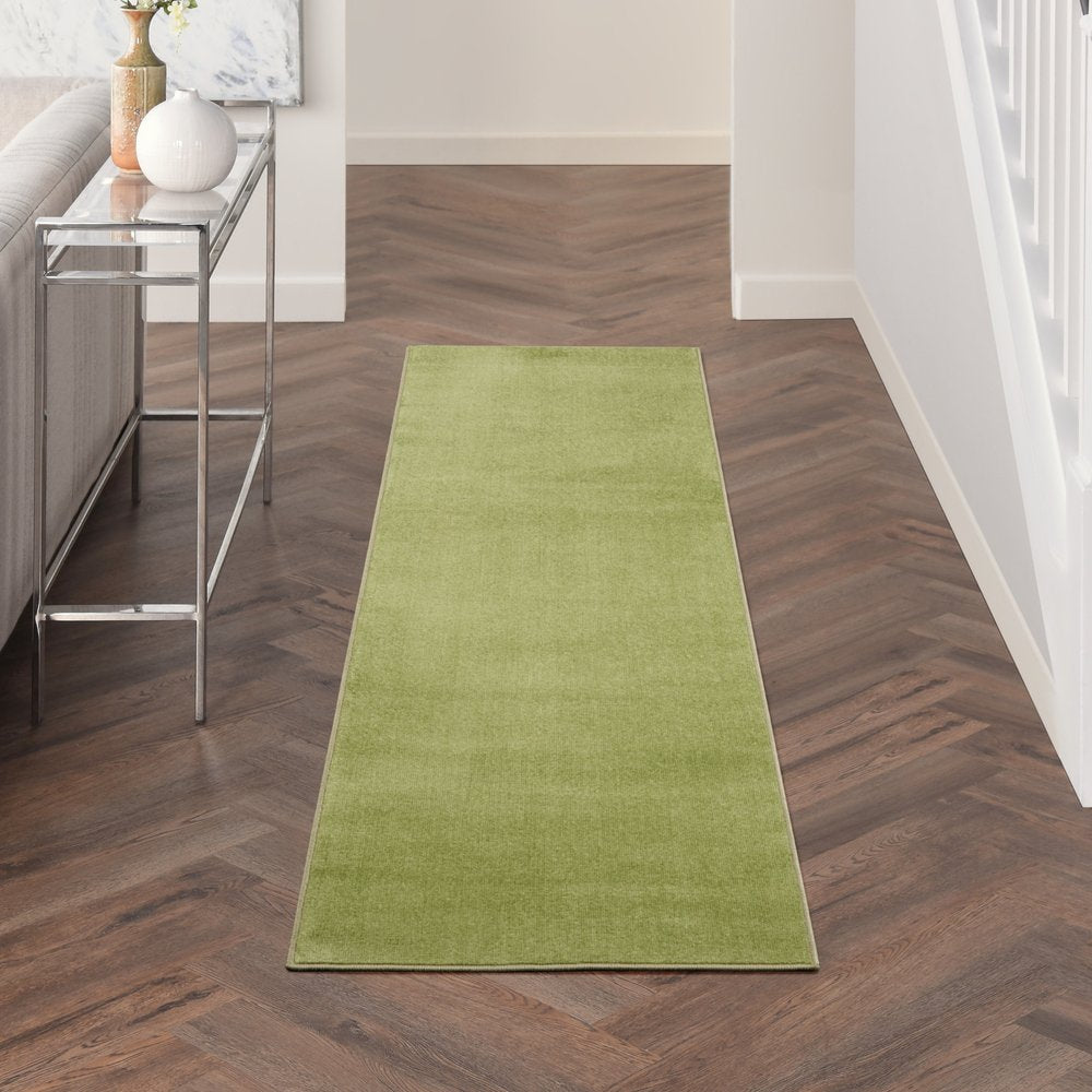 10' Green Indoor Outdoor Runner Rug