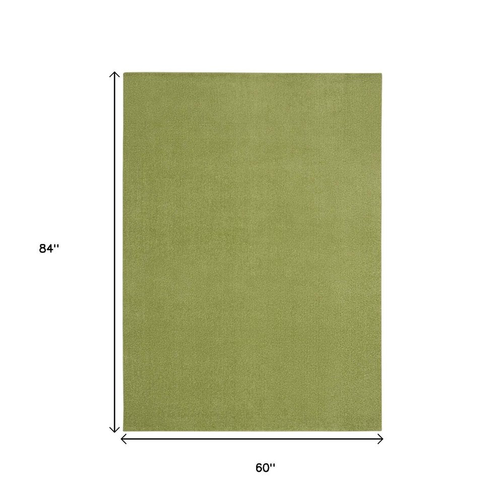 5' X 7' Green Indoor Outdoor Area Rug