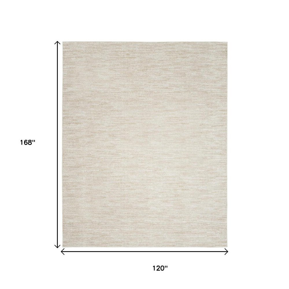 10' X 14' Beige And Ivory Indoor Outdoor Area Rug
