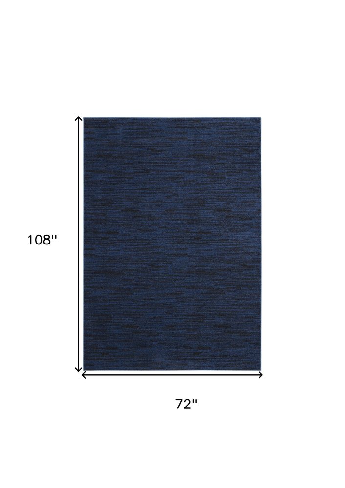 6' X 9' Midnight Blue Indoor Outdoor Area Rug