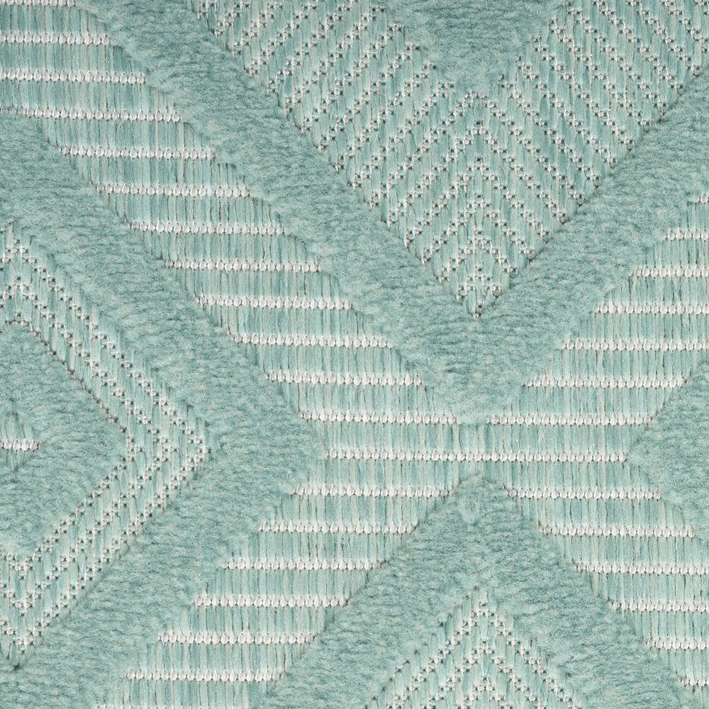 5' X 7' Aqua Indoor Outdoor Area Rug
