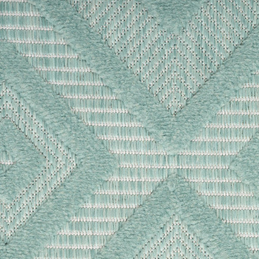 5' X 7' Aqua Indoor Outdoor Area Rug