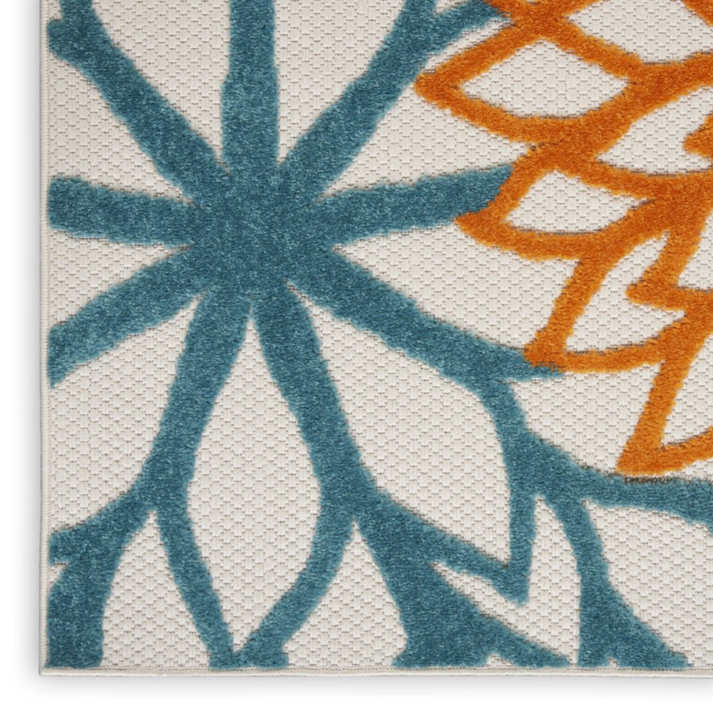 10' X 13' Blue And Yellow Indoor Outdoor Area Rug