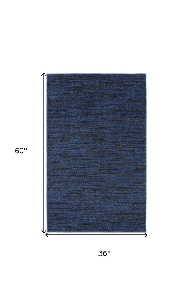 3' X 5' Blue Indoor Outdoor Area Rug