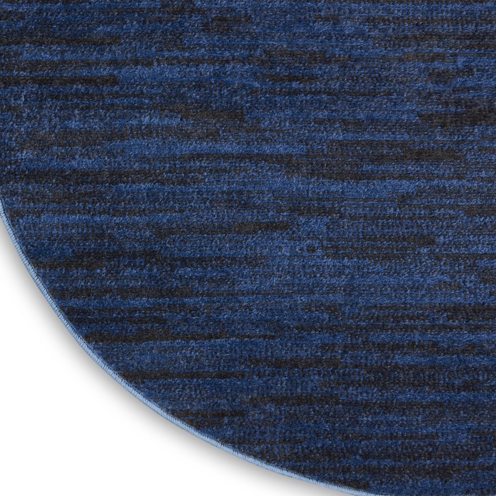 6' X 6' Blue Round Indoor Outdoor Area Rug