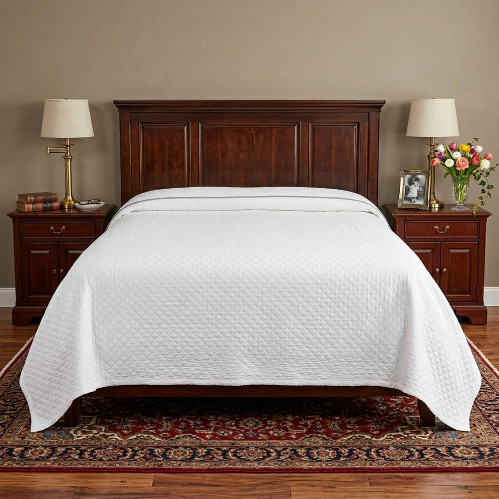 White Checkered King Quilt