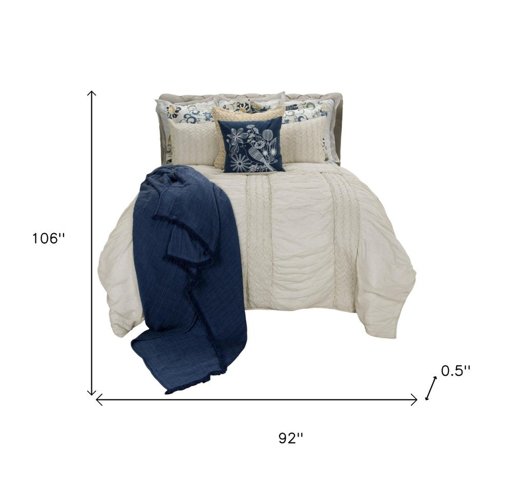 Ivory Geometric King Quilt
