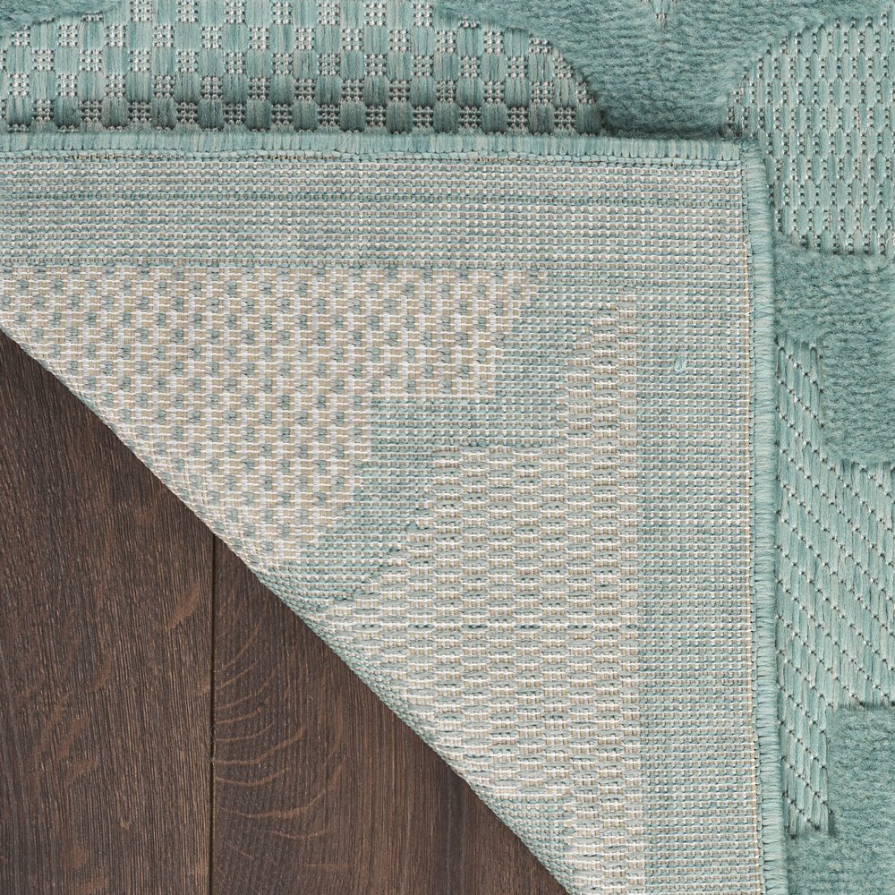 5' X 7' Aqua Indoor Outdoor Area Rug