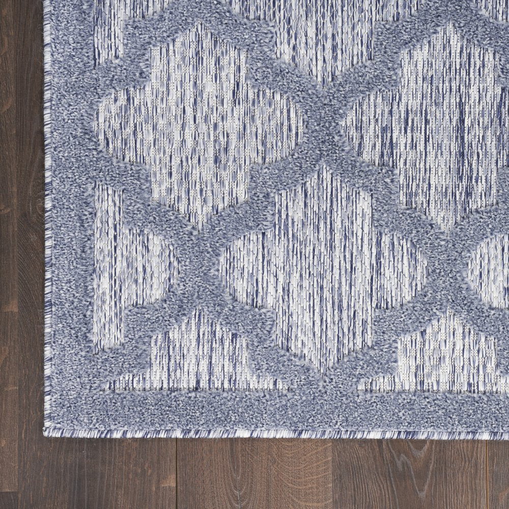 5' X 7' Denim Blue Indoor Outdoor Area Rug