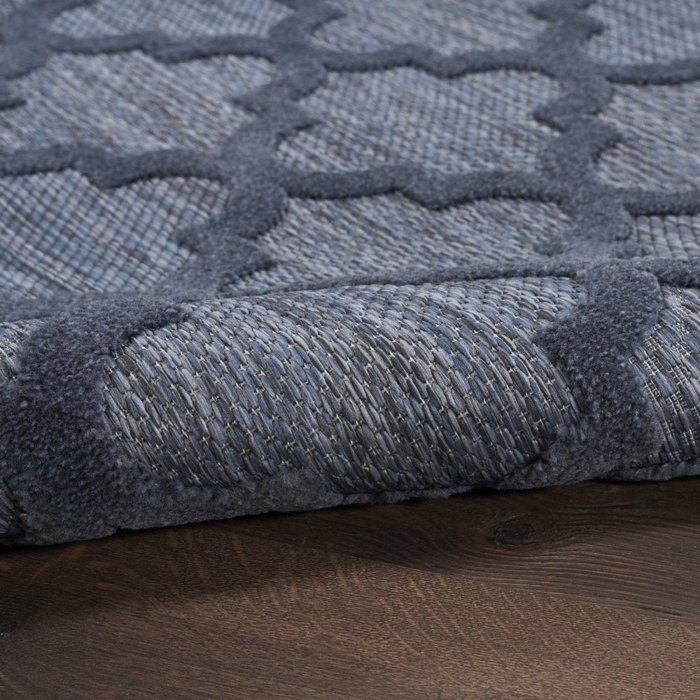5' X 7' Blue Indoor Outdoor Area Rug