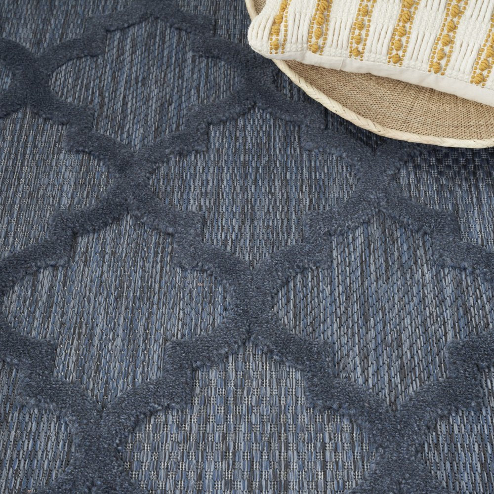 5' X 7' Blue Indoor Outdoor Area Rug
