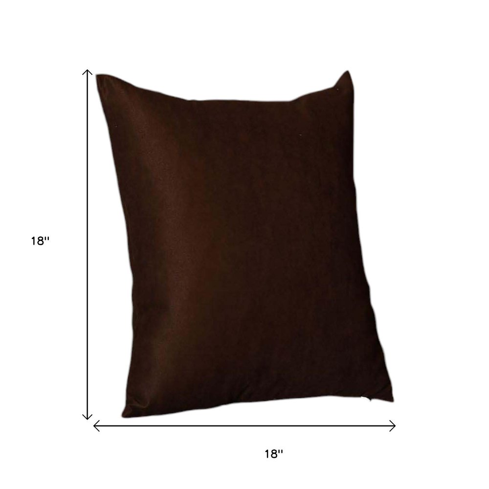 Set Of Four 18" X 18" Brown Polyester Zippered Pillow Cover