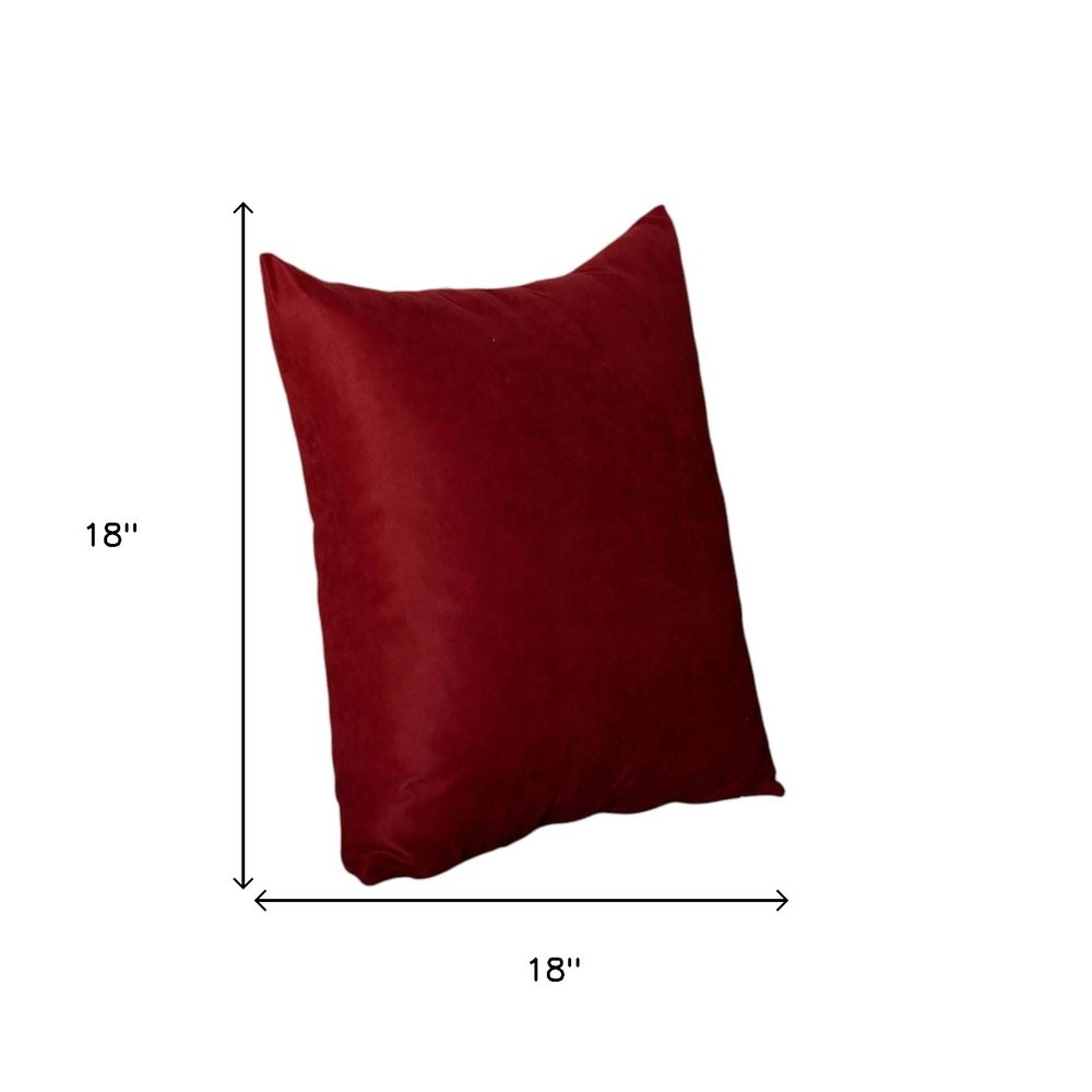 Set of Four 18" Red Fabric Throw Pillow Covers