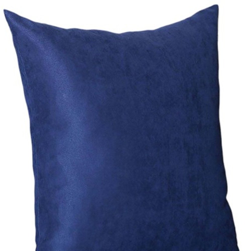 Set Of Four 18" X 18" Navy Blue Polyester Zippered Pillow Cover