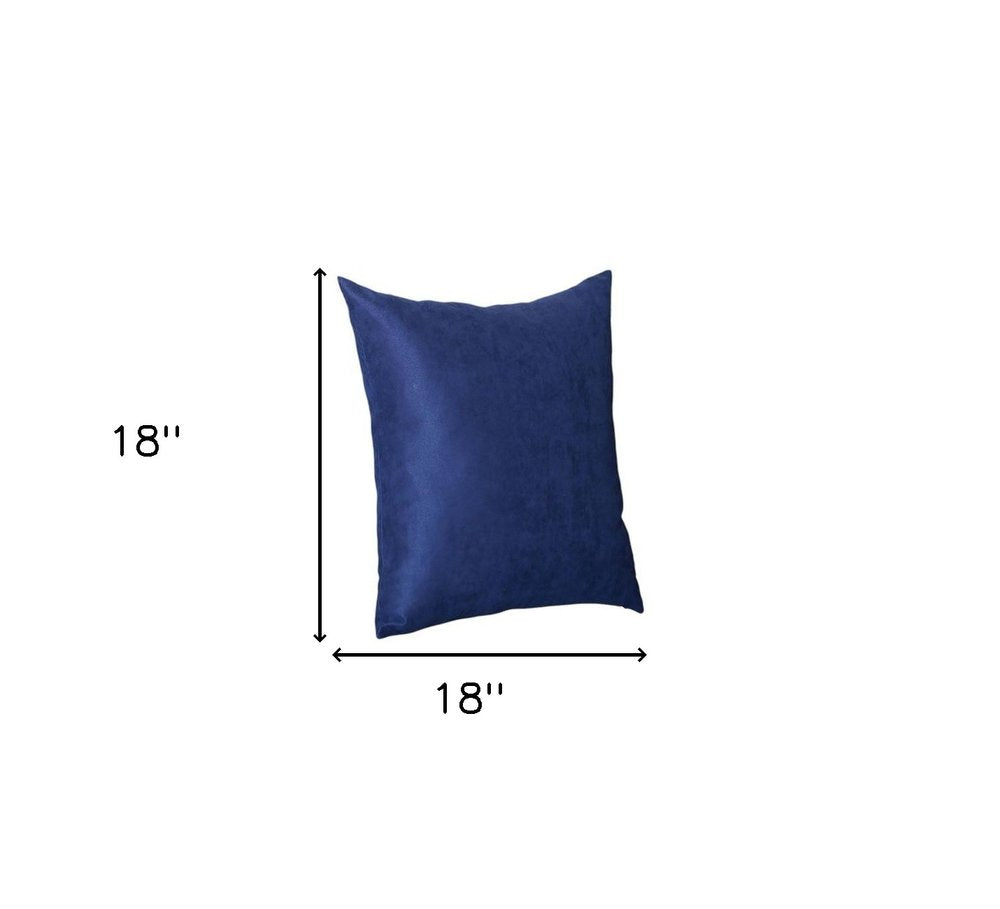 Set Of Four 18" X 18" Navy Blue Polyester Zippered Pillow Cover