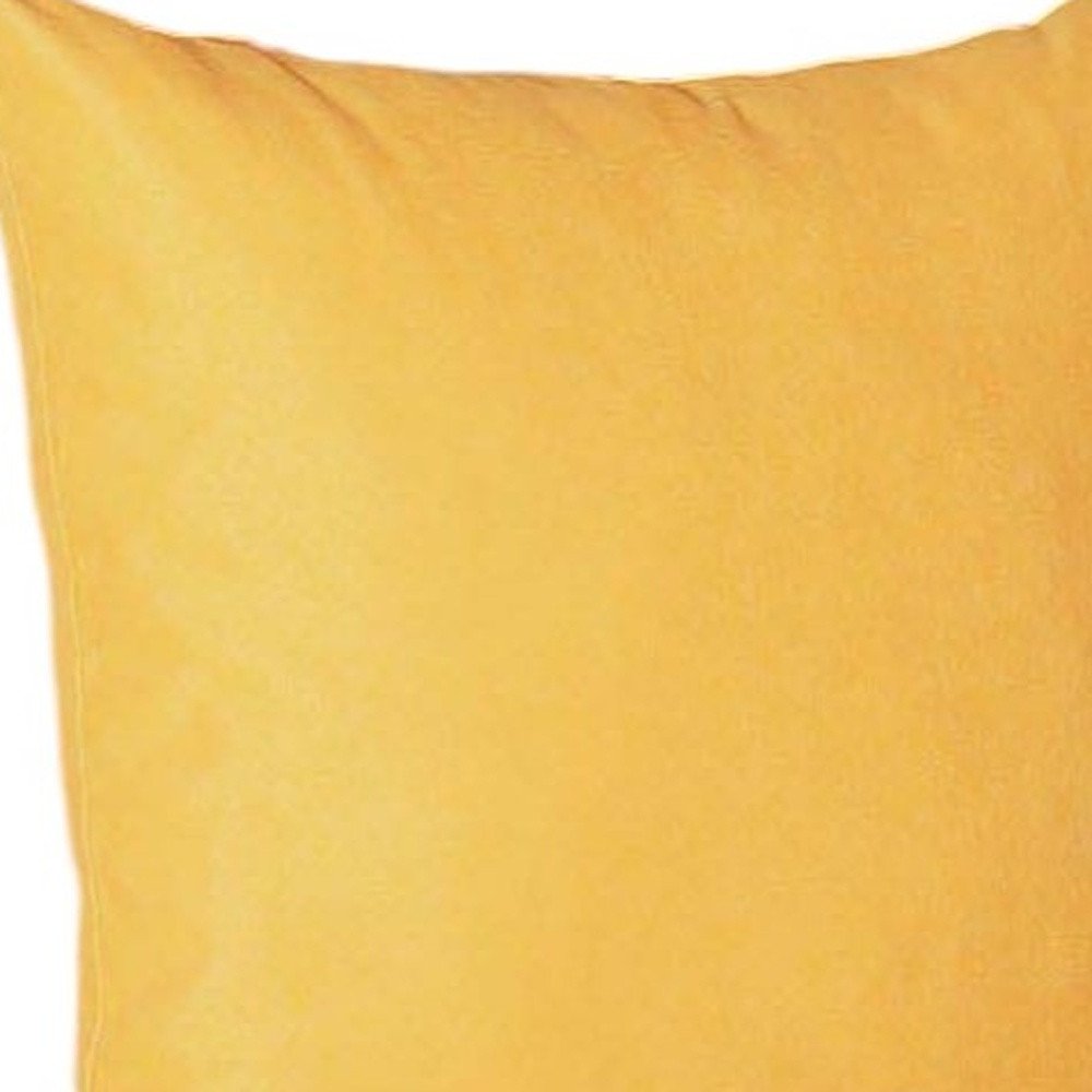 Set of Four 18" Yellow Fabric Throw Pillow Covers