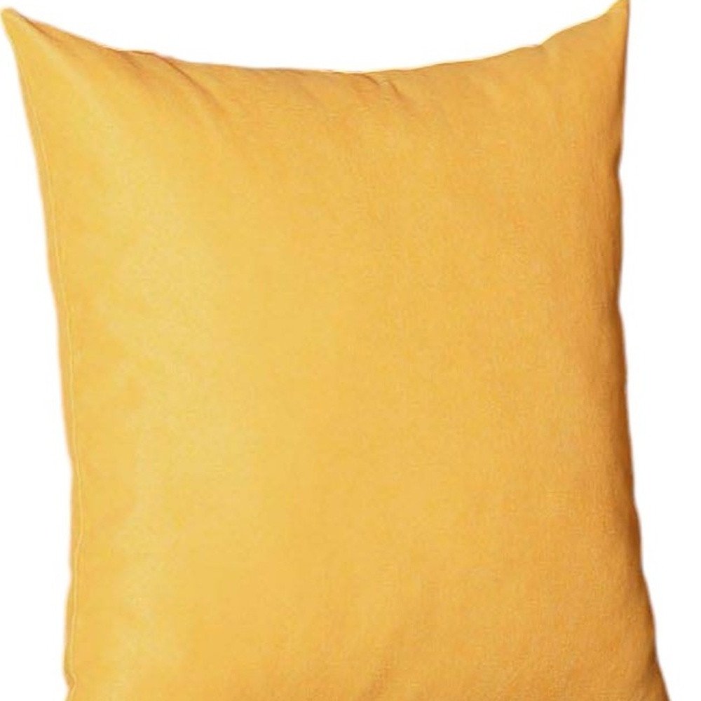 Set of Four 18" Yellow Fabric Throw Pillow Covers