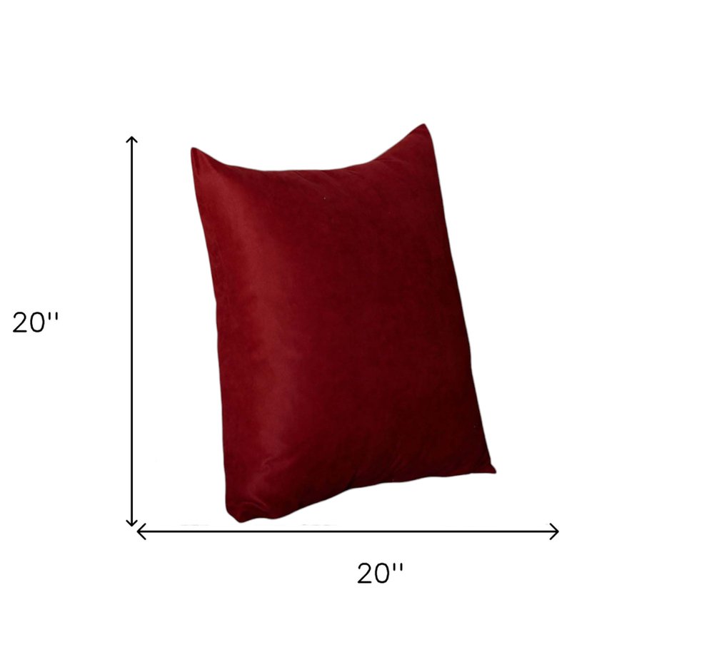 Set of Four 20" Red Fabric Throw Pillow Covers