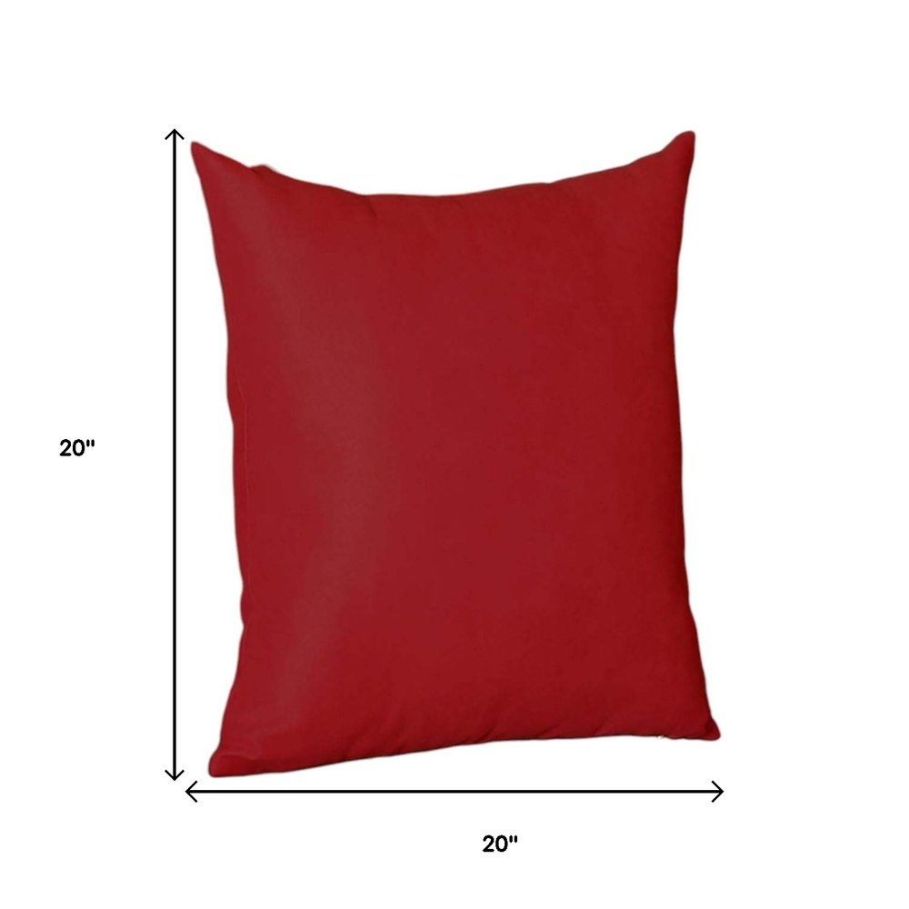 Set of Four 20" Red Fabric Throw Pillow Covers