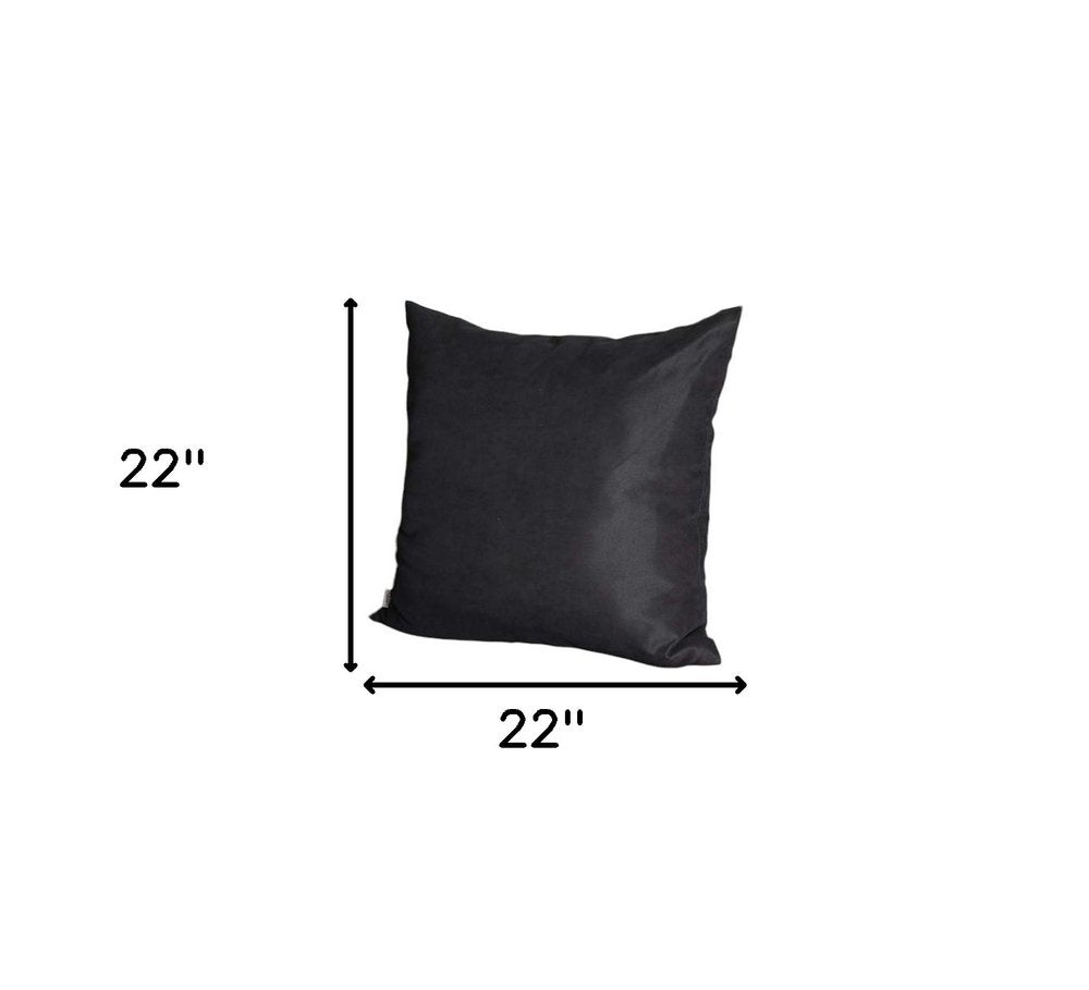 Set of Four 22" Black Throw Pillow Covers