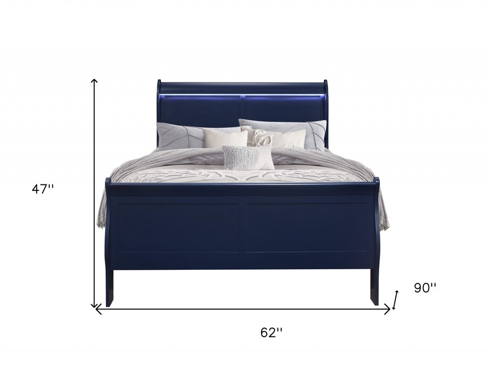 Blue Queen Bed Frame With No