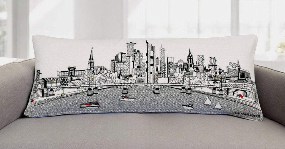 14" X 35" Cream Hometown Pride Wool Lumbar Throw Pillow