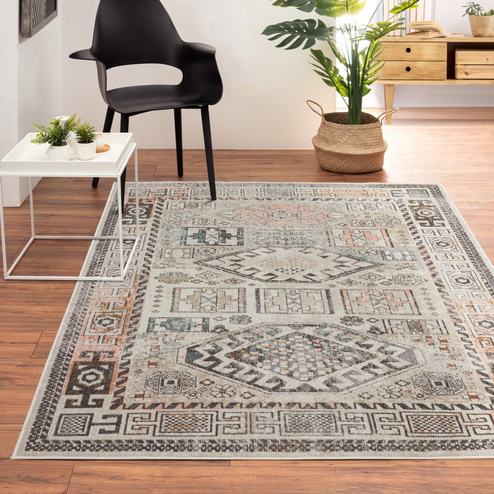 8' X 10' Cream Indoor Outdoor Area Rug