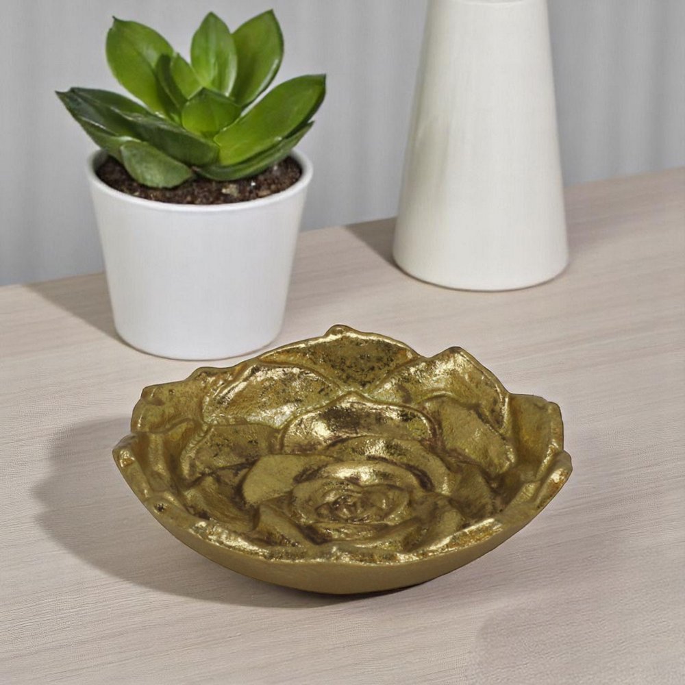 5" Gold Novelty Metal Handmade Tray