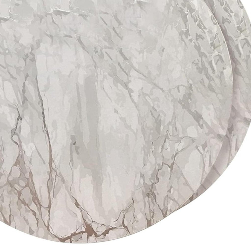 15" X 15" Silver And Gray Abstract Round Placemats