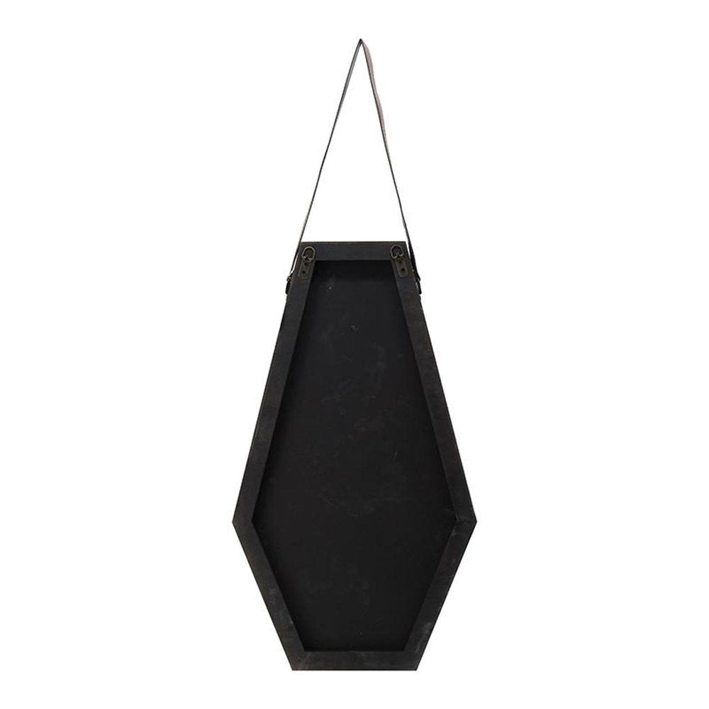 32" Black Hexagon Wood Framed Accent Mirror