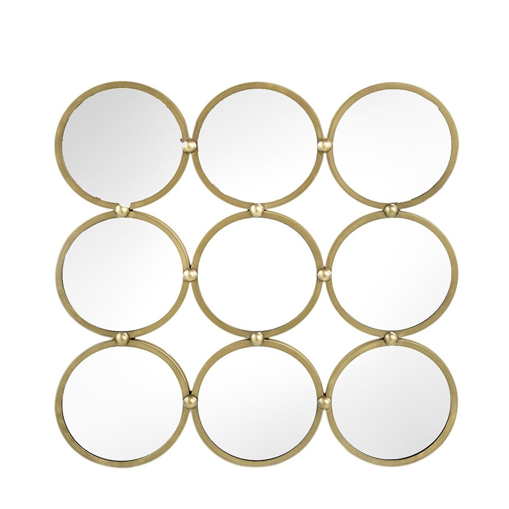 27" Gold Square Iron Framed Accent Mirror
