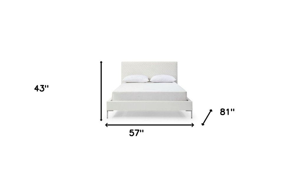 White Faux Leather Full Bed Frame