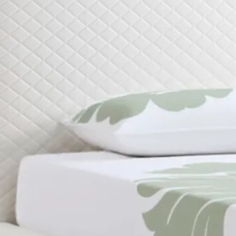 Twin Size White Upholstered Faux Leather Bed Frame