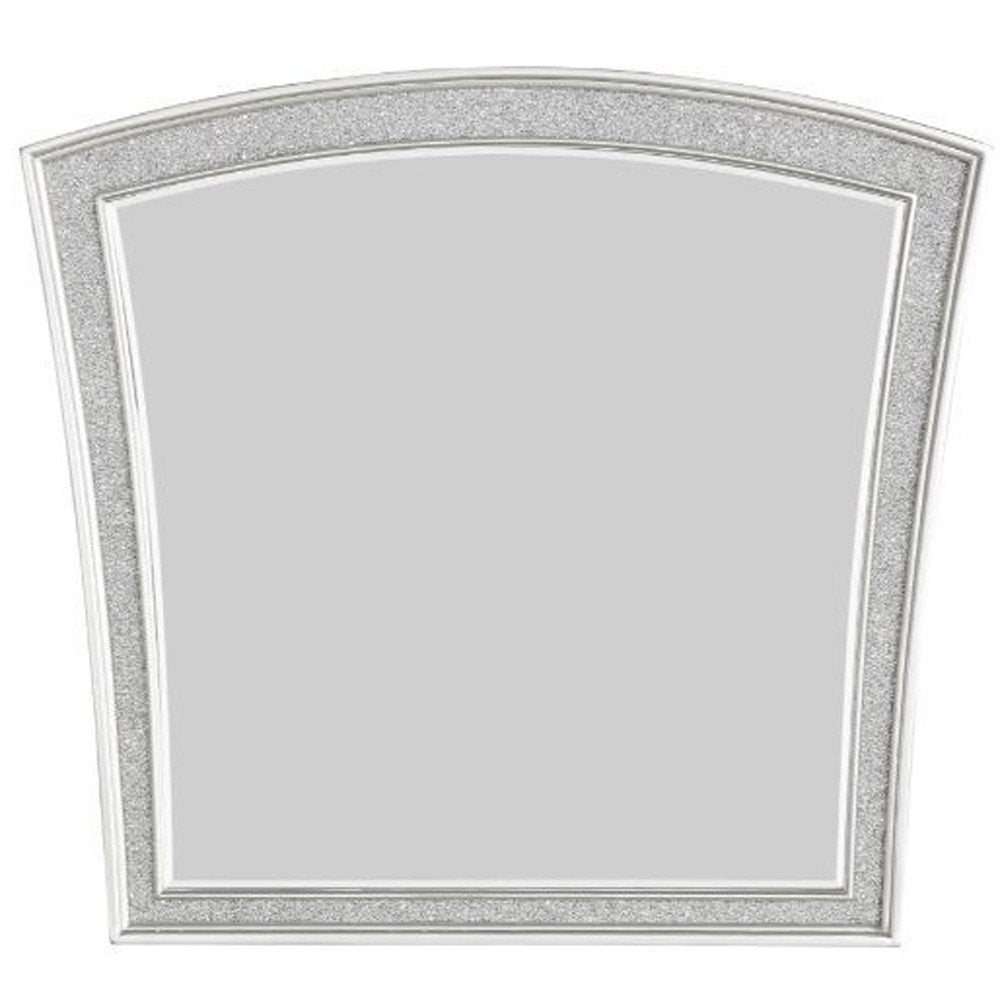44" Platinum Abstract Wood Framed Mounted Dresser Mirror