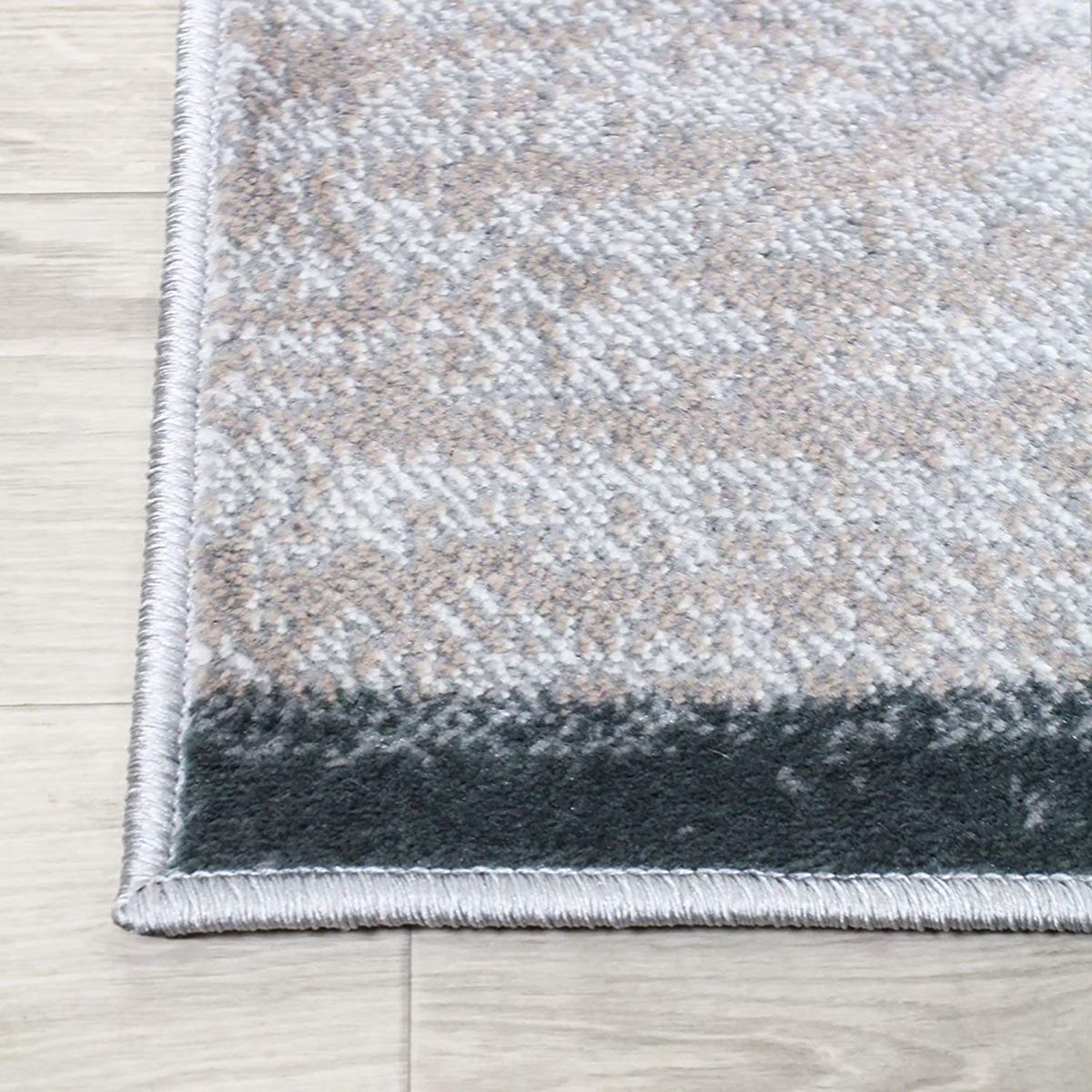 2' X 3' Blue And Taupe Patchwork Distressed Area Rug