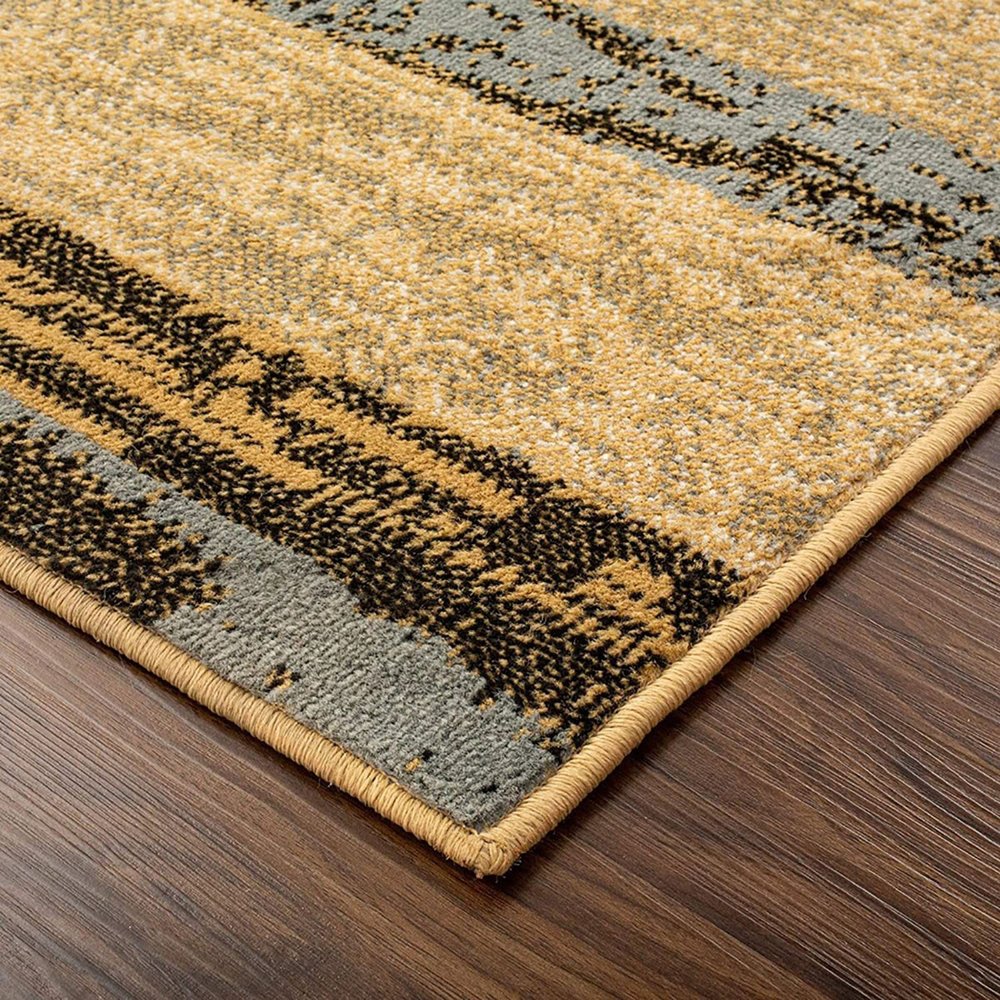 4' X 6' Blue And Beige Patchwork Area Rug