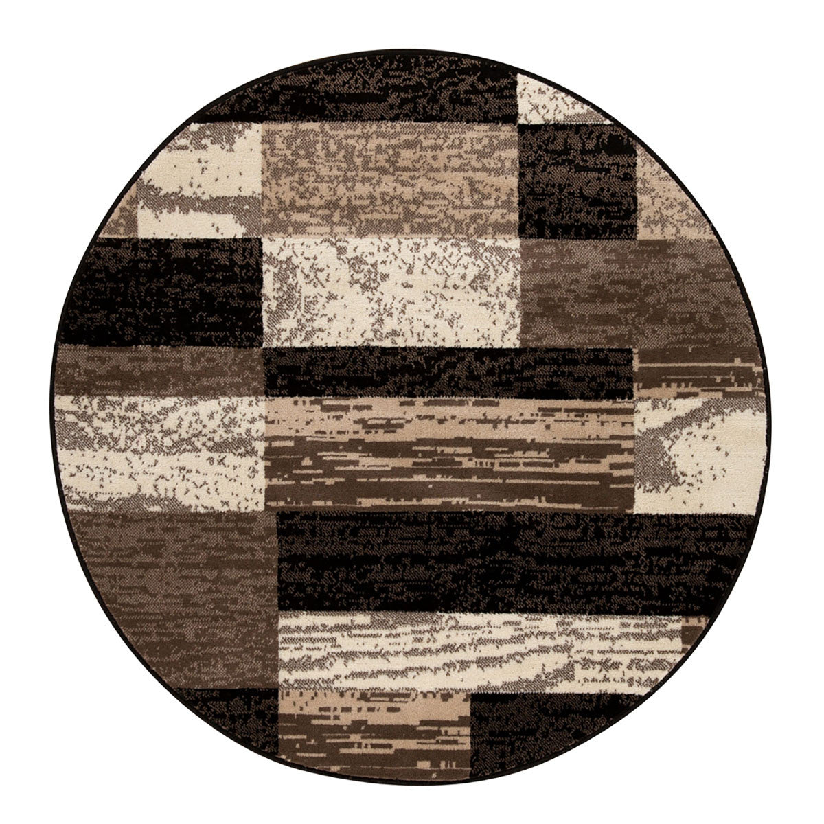 8' Chocolate Patchwork Round Rug