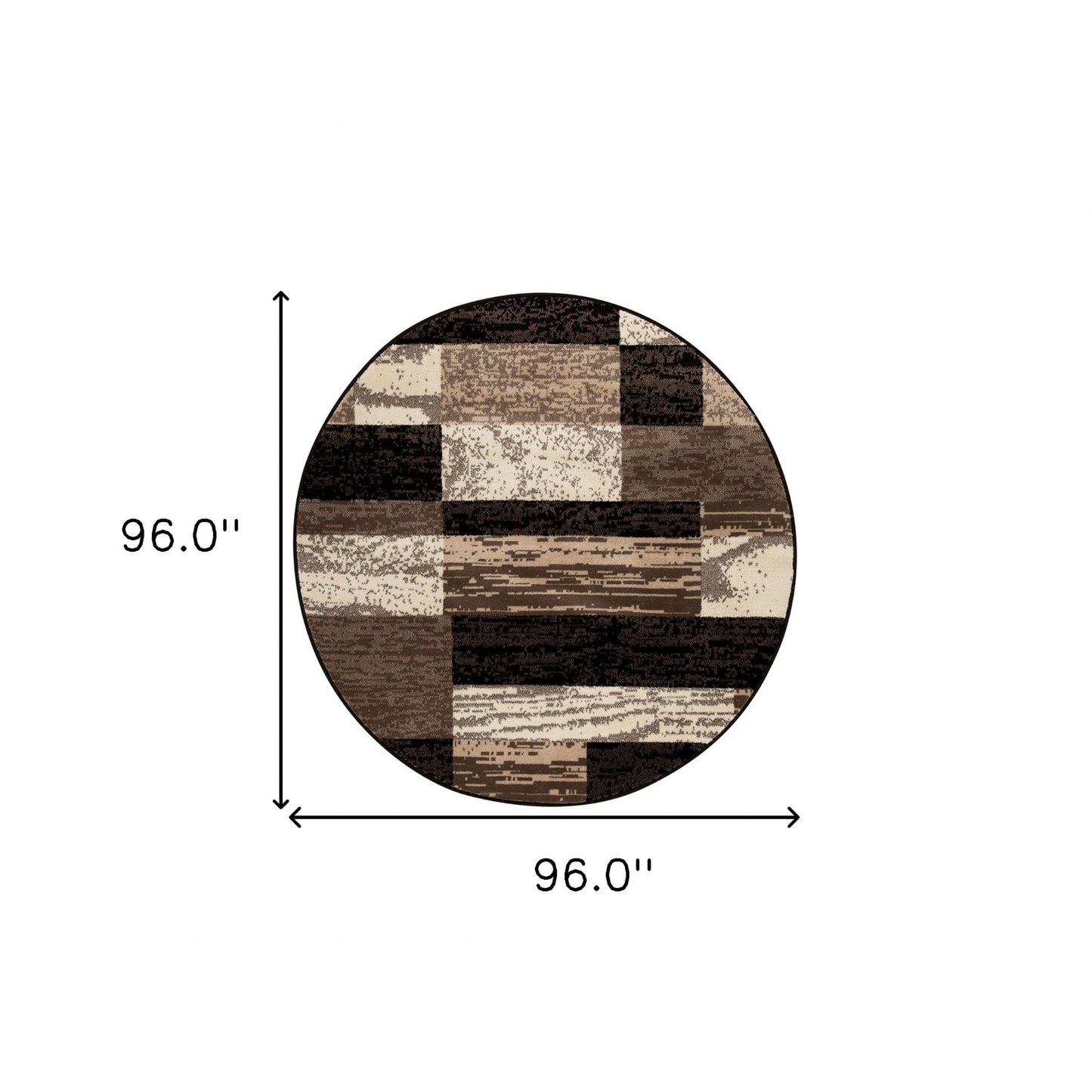 8' Chocolate Patchwork Round Rug