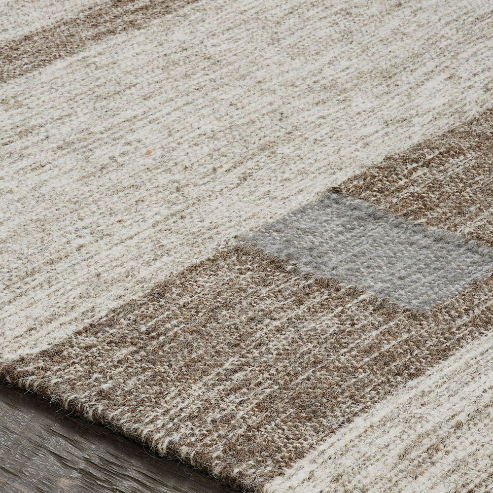 8' X 10' Gray And Brown Geometric Flatweave Handmade Area Rug With Fringe