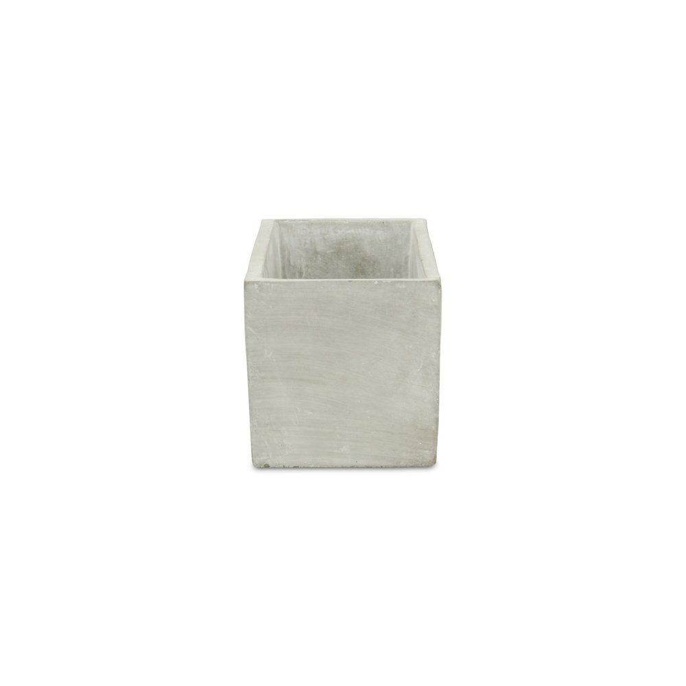 9" Light Gray Cement Indoor Outdoor Rectangular Pot Planter