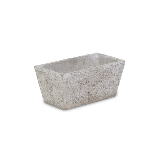 9" Gray Speckle Glaze Cement Indoor Outdoor Rectangular Pot Planter