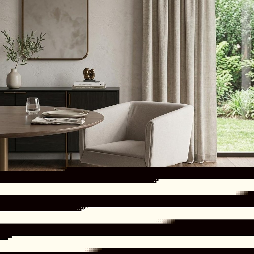 Light Gray And Brass Upholstered Fabric Dining Arm Chair