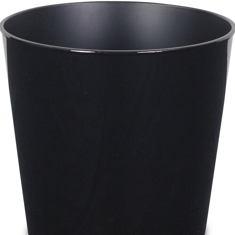 7" Black Recycled Plastic Indoor Outdoor Round Pot Planter