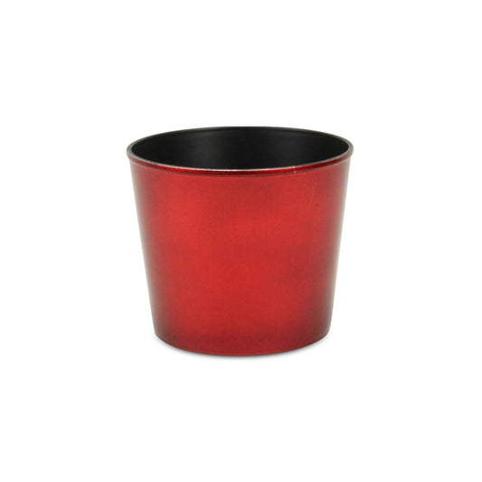 6" Red Recycled Plastic Indoor Outdoor Round Pot Planter