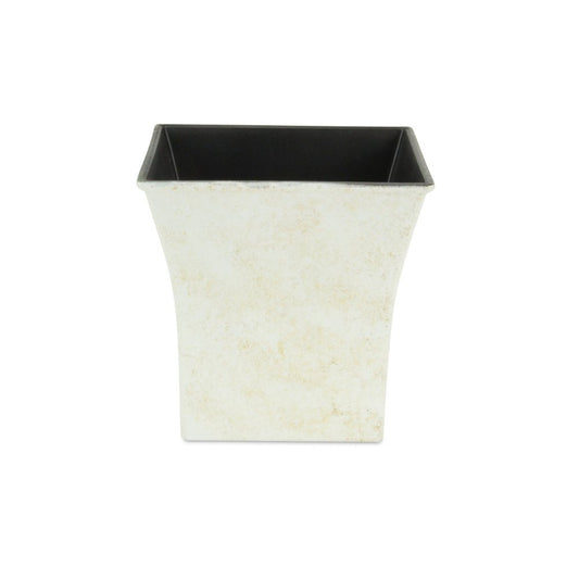 7" Cream Recycled Plastic Indoor Outdoor Square Pot Planter