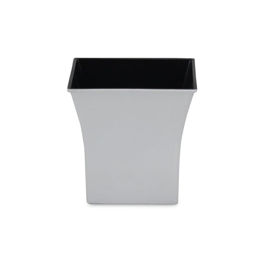 7" White Recycled Plastic Indoor Outdoor Square Pot Planter
